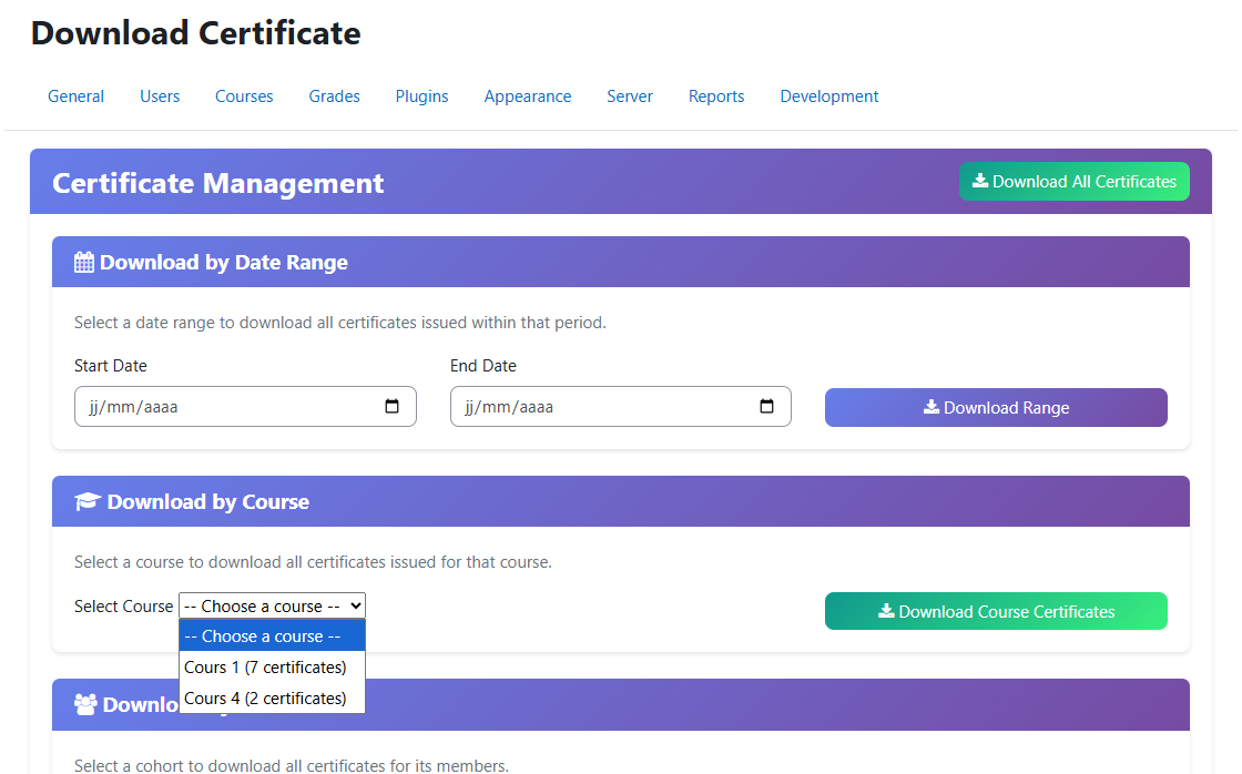Download Certificates