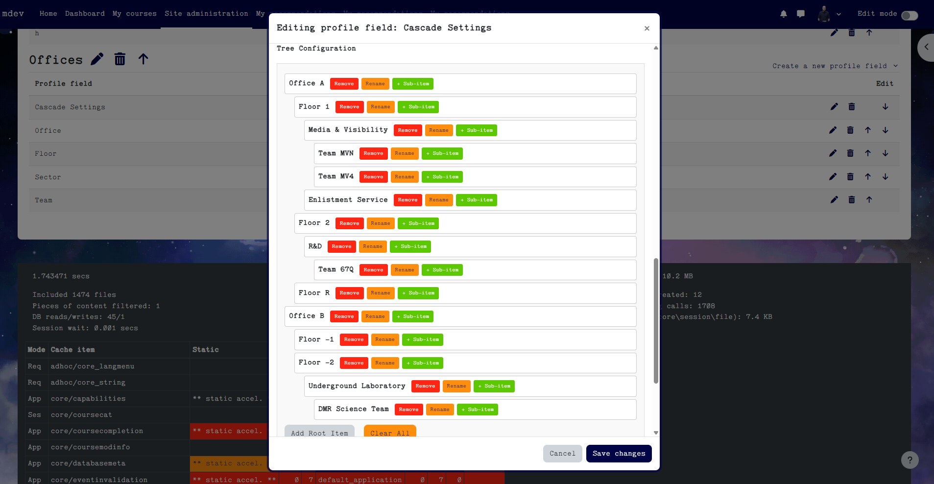 Profilefield Cascading